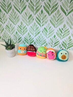 Squishmallows Mini Plush Food Friends Assortment-5-Soft Multicolor Kids Toy Set
